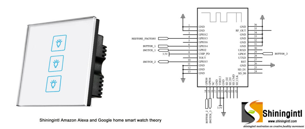 Shiningintl smart switch to Amazon alexa and Google home