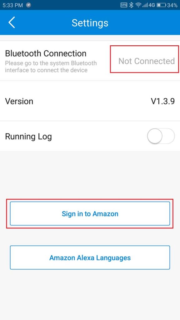 setting for Amazon alexa smart speaker