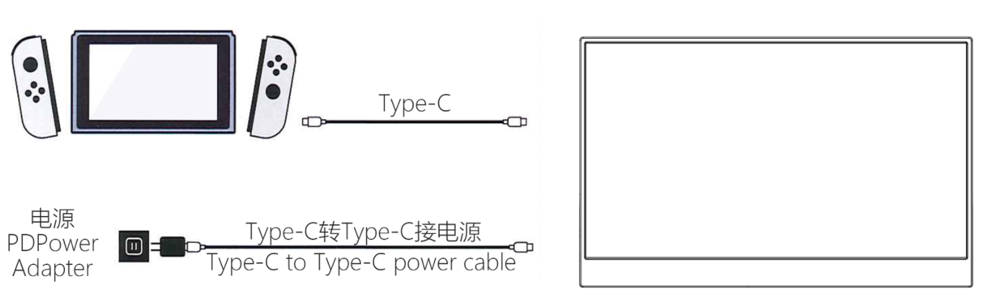 connect to NINTENDO switch with type-c cable
