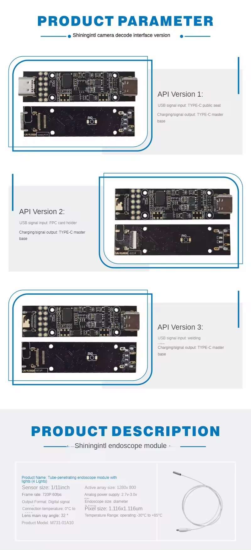 smochm wifi transmission module for endoscope