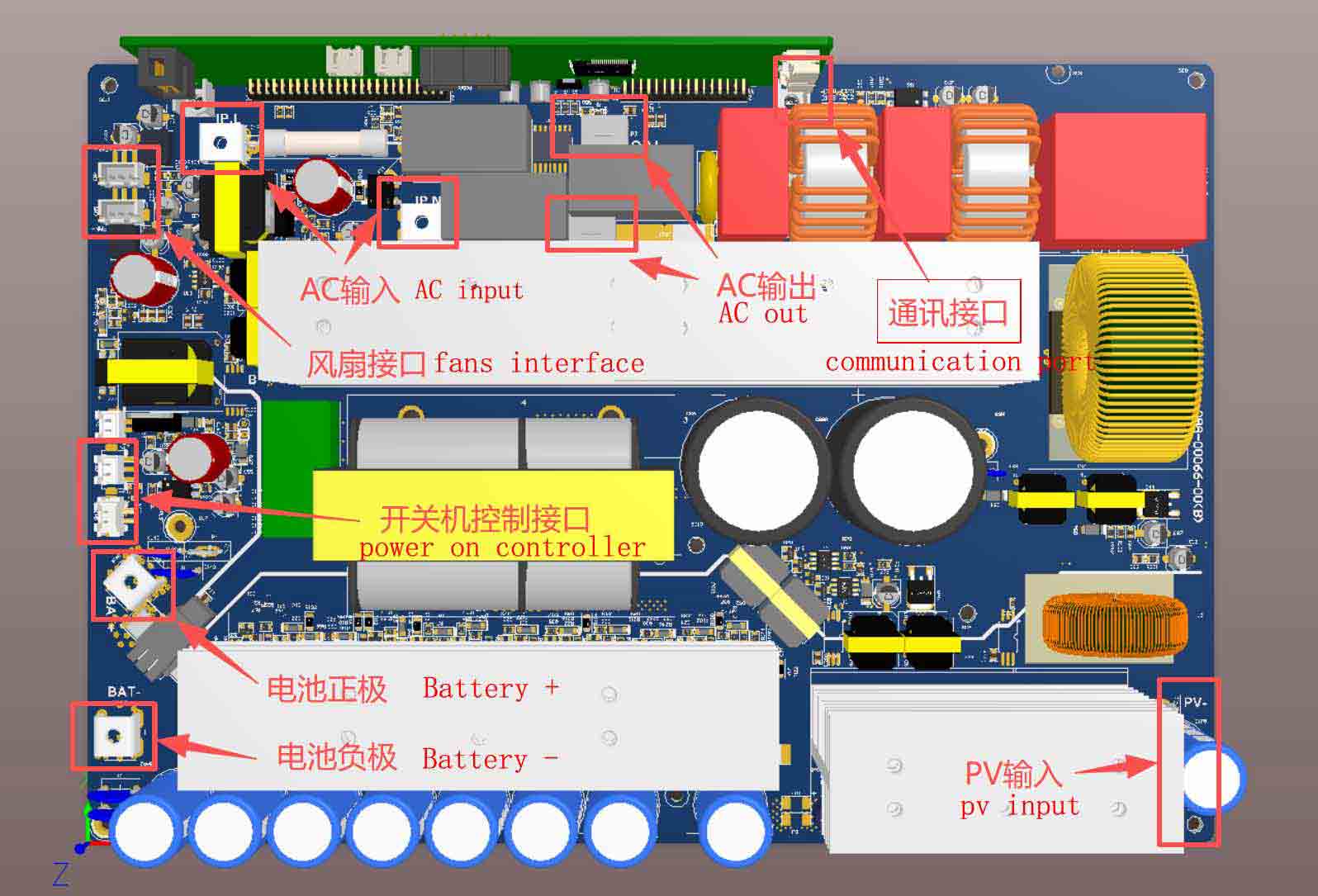 3600W Bidirectional AC DC inverter Board with 1000W MPPT - Image 3